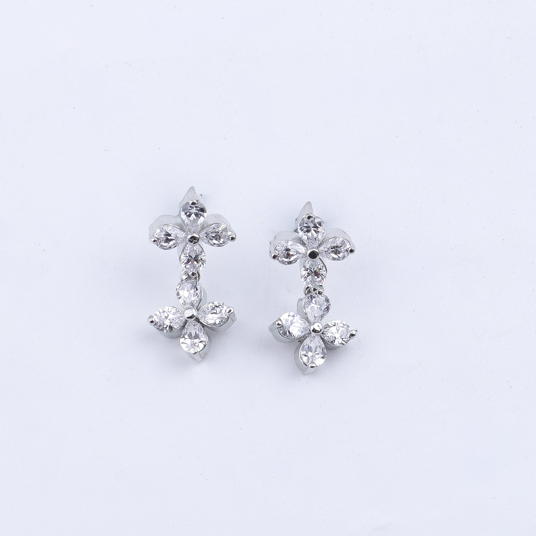 Silver CZ Necklace and Earring Set