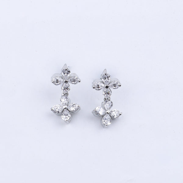 Silver CZ Necklace and Earring Set