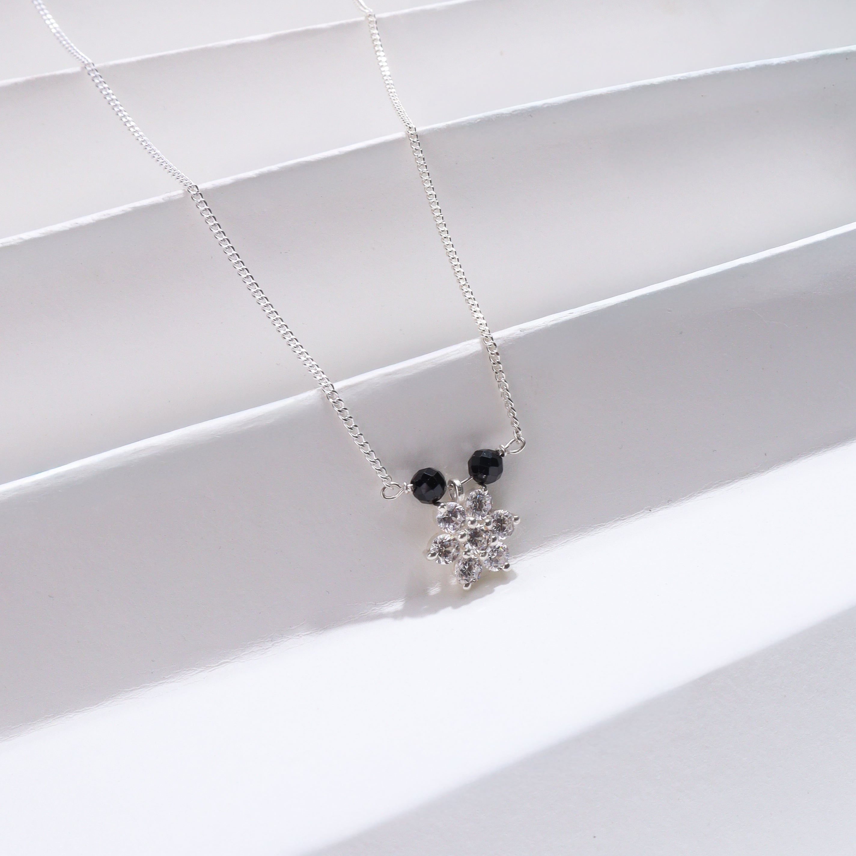 Big Single Flower Motif Chain Mangalsutra | CZ | 92.5 Silver