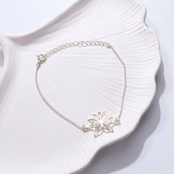 Silver Lotus bracelet
