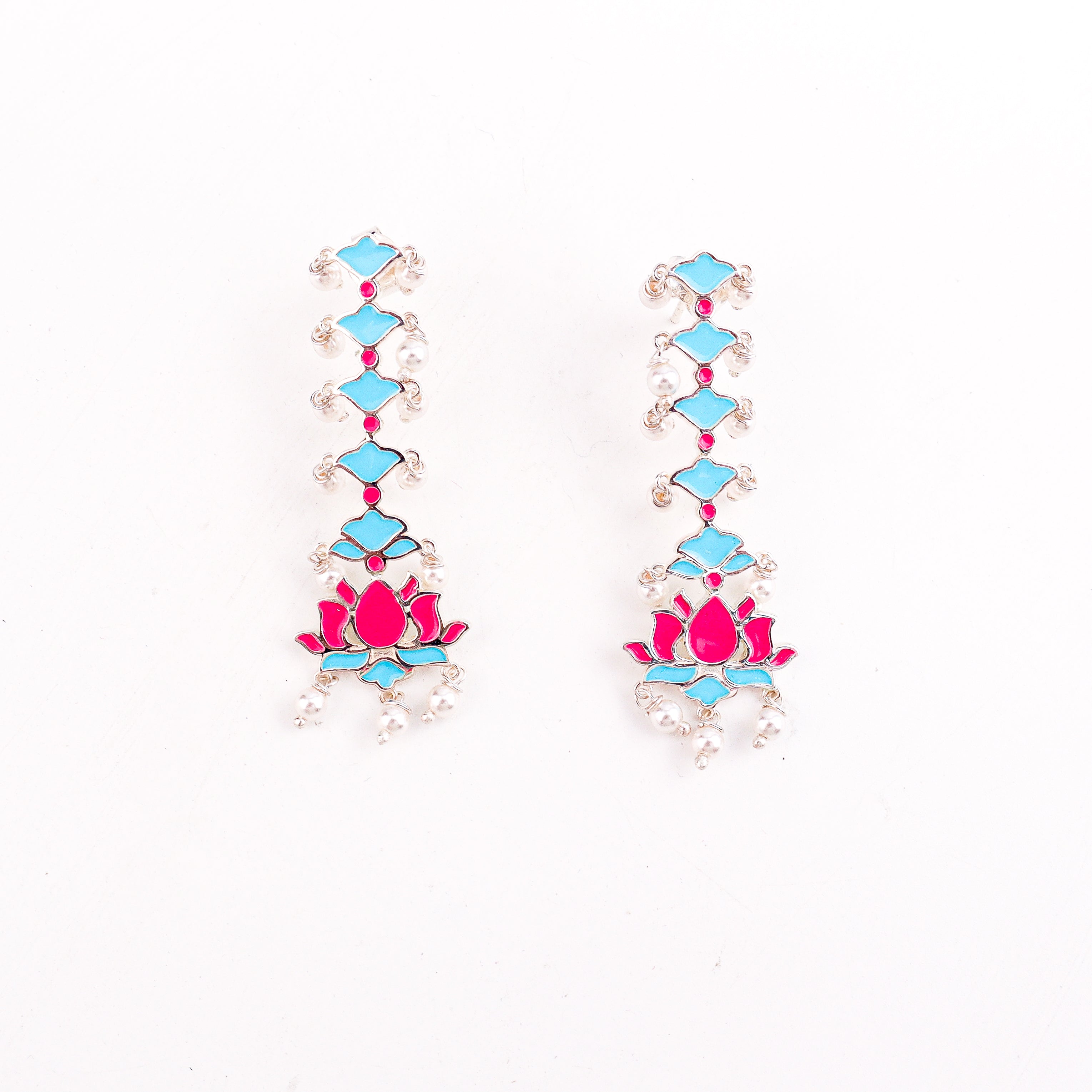 Lotus Drop Meena Earring