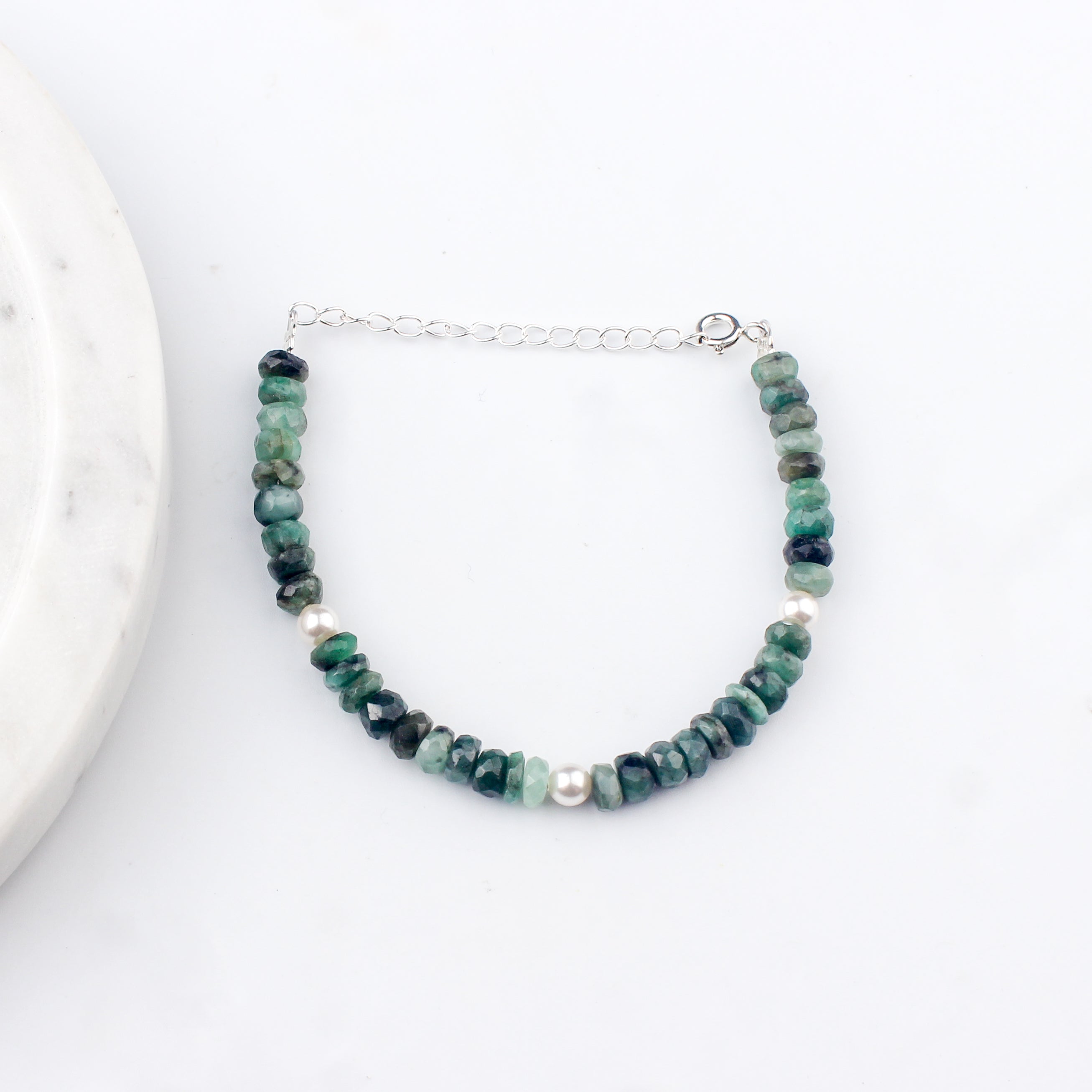 Emerald Bracelet with Pearls