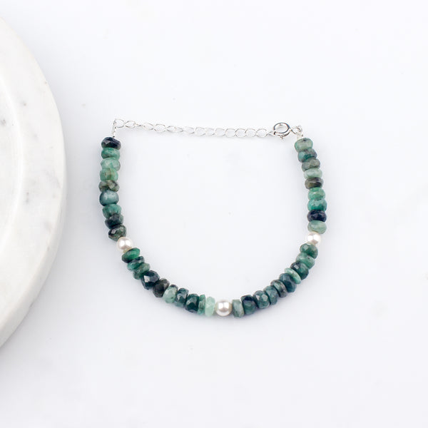 Emerald Bracelet with Pearls