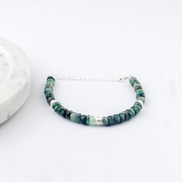Emerald Bracelet with Pearls