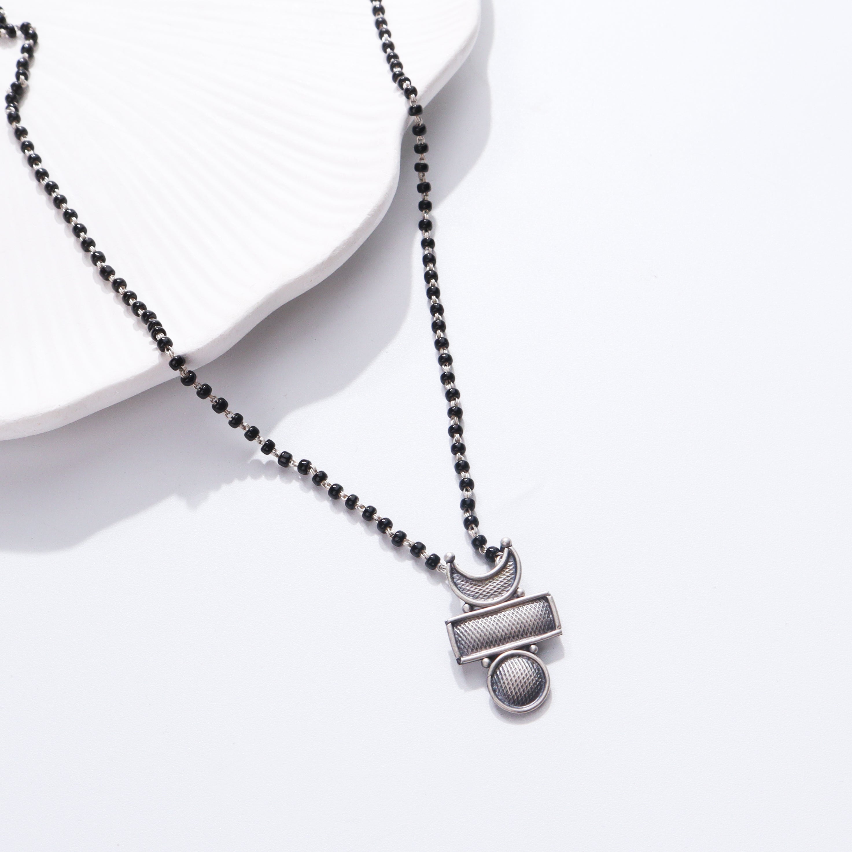 Silver Chandrakor Tikli Mangalsutra