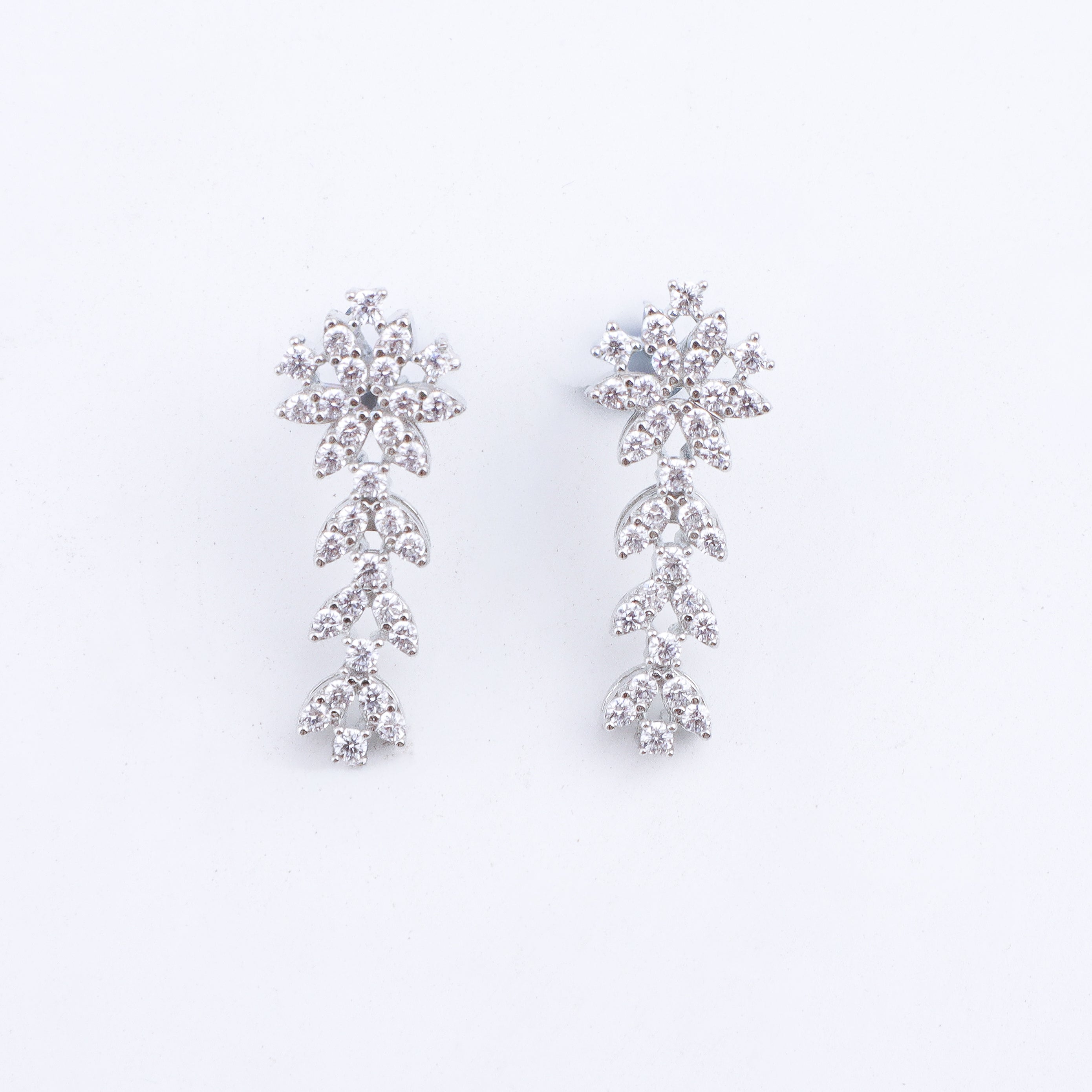 Silver CZ Necklace and Earring Set