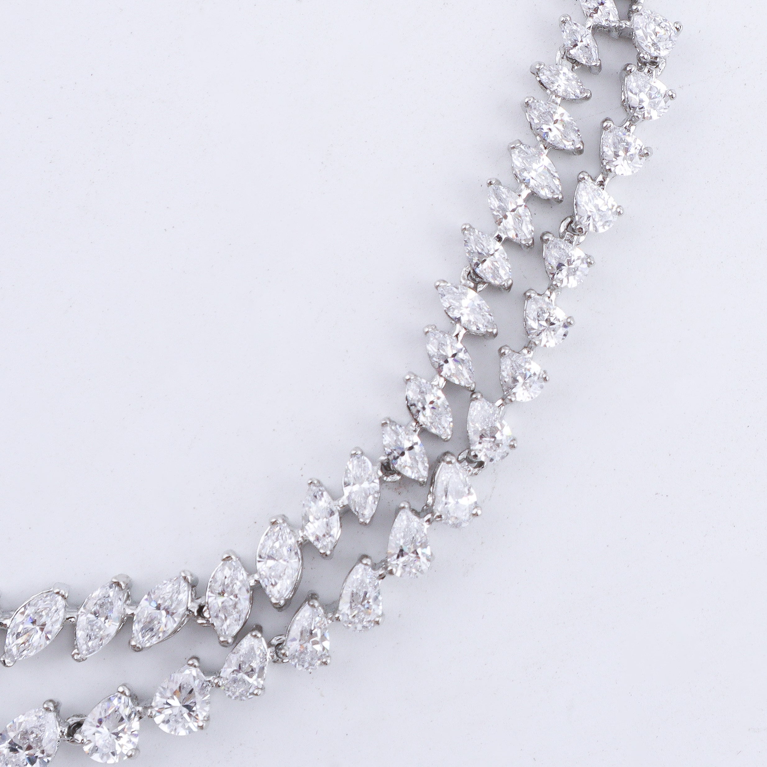 Silver CZ Necklace and Earring Set