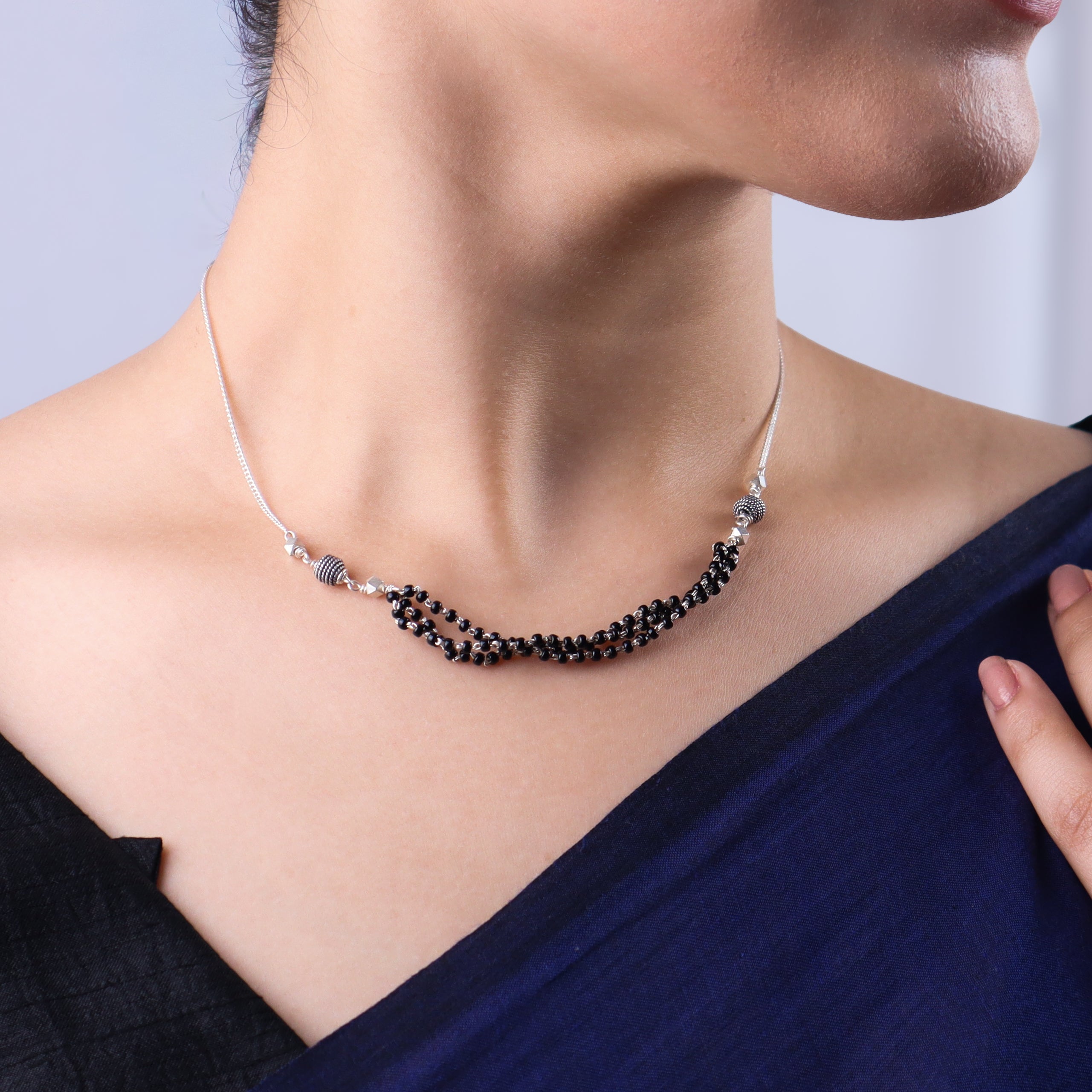 Handmade Silver Mangalsutra : String bunch