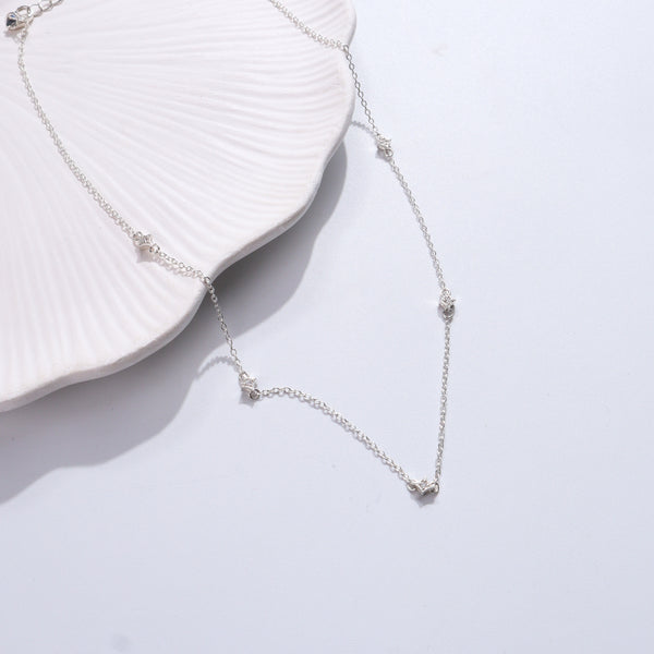 Silver necklace with CZ charms