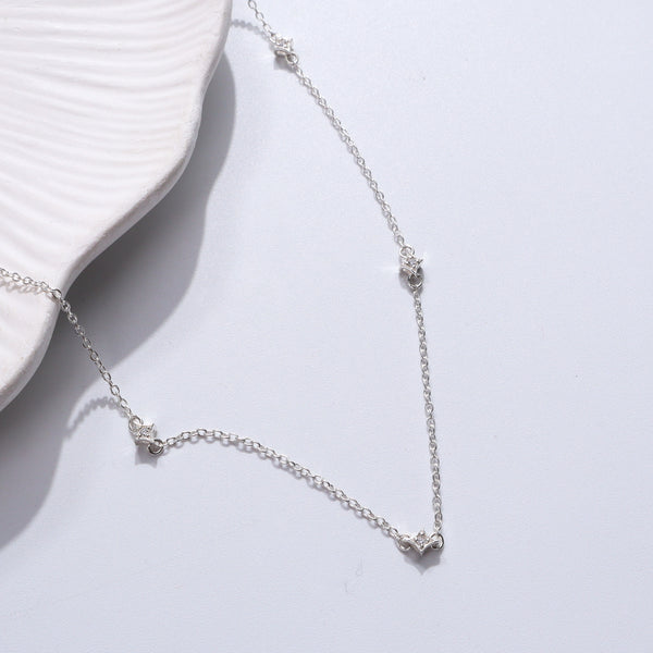 Silver necklace with CZ charms