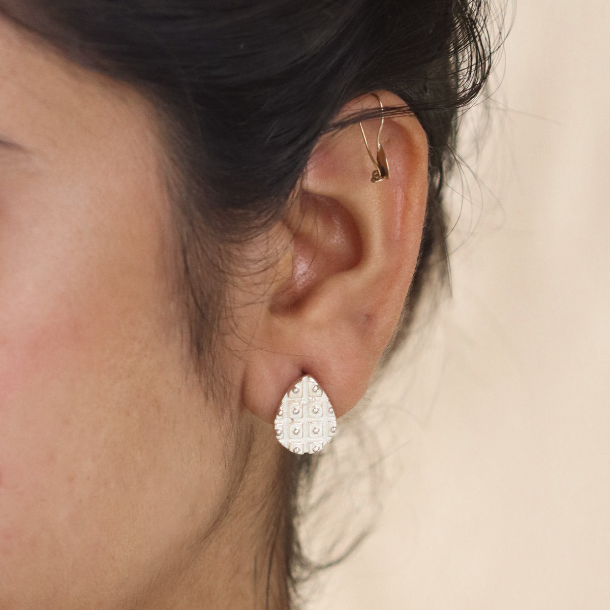 Silver Mini Saaj Earring: नारळ (Naral)