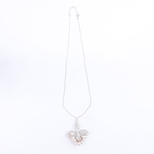 silver leaf filigree necklace