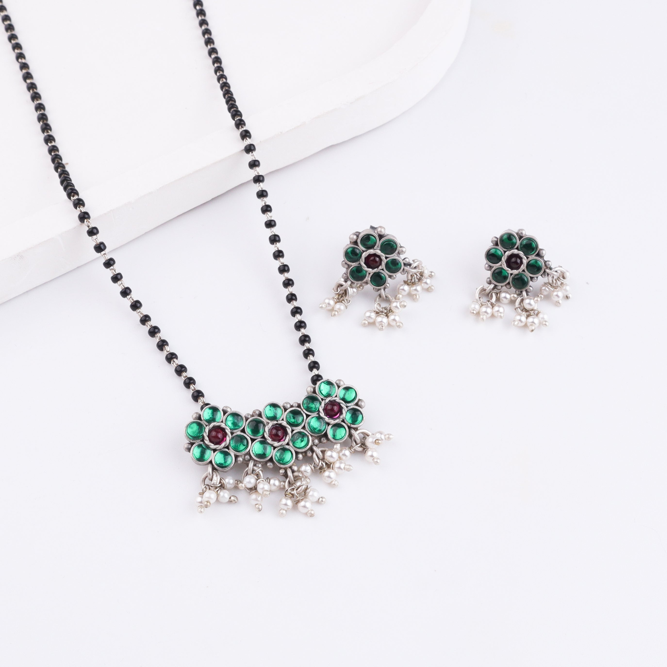 Bageecha Green kudi mangalsutra set