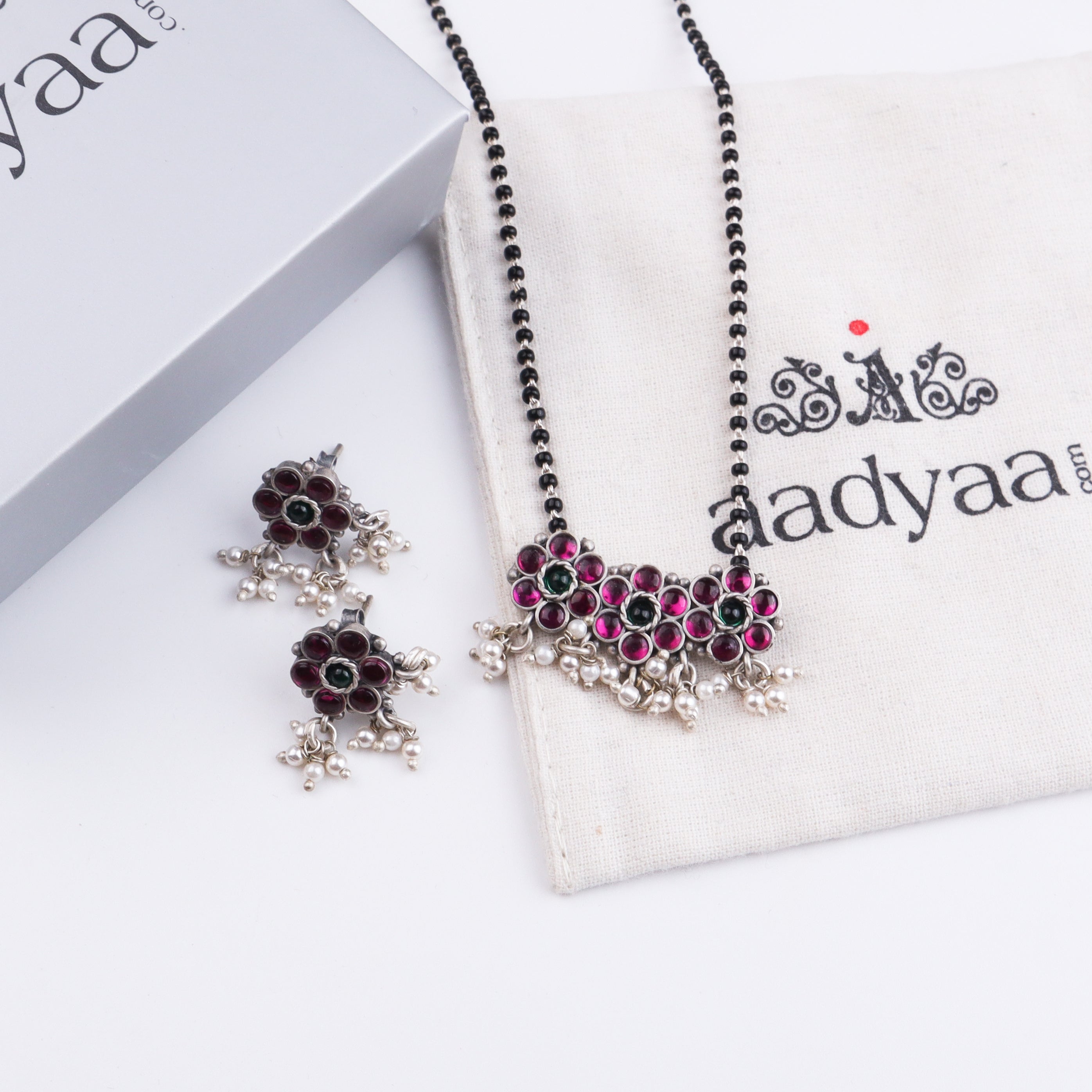 Bageecha pink kudi mangalsutra set