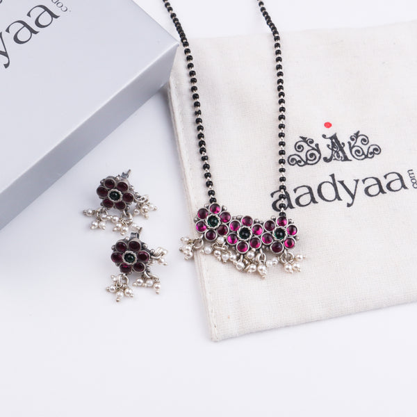 Bageecha pink kudi mangalsutra set