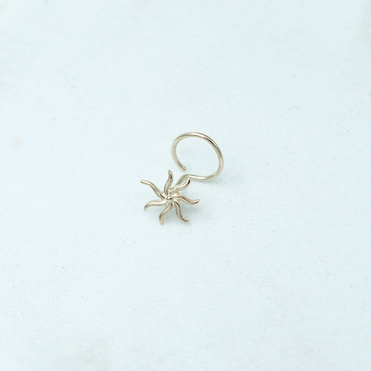 Silver Sun Tiny Nose pin (Pierced)