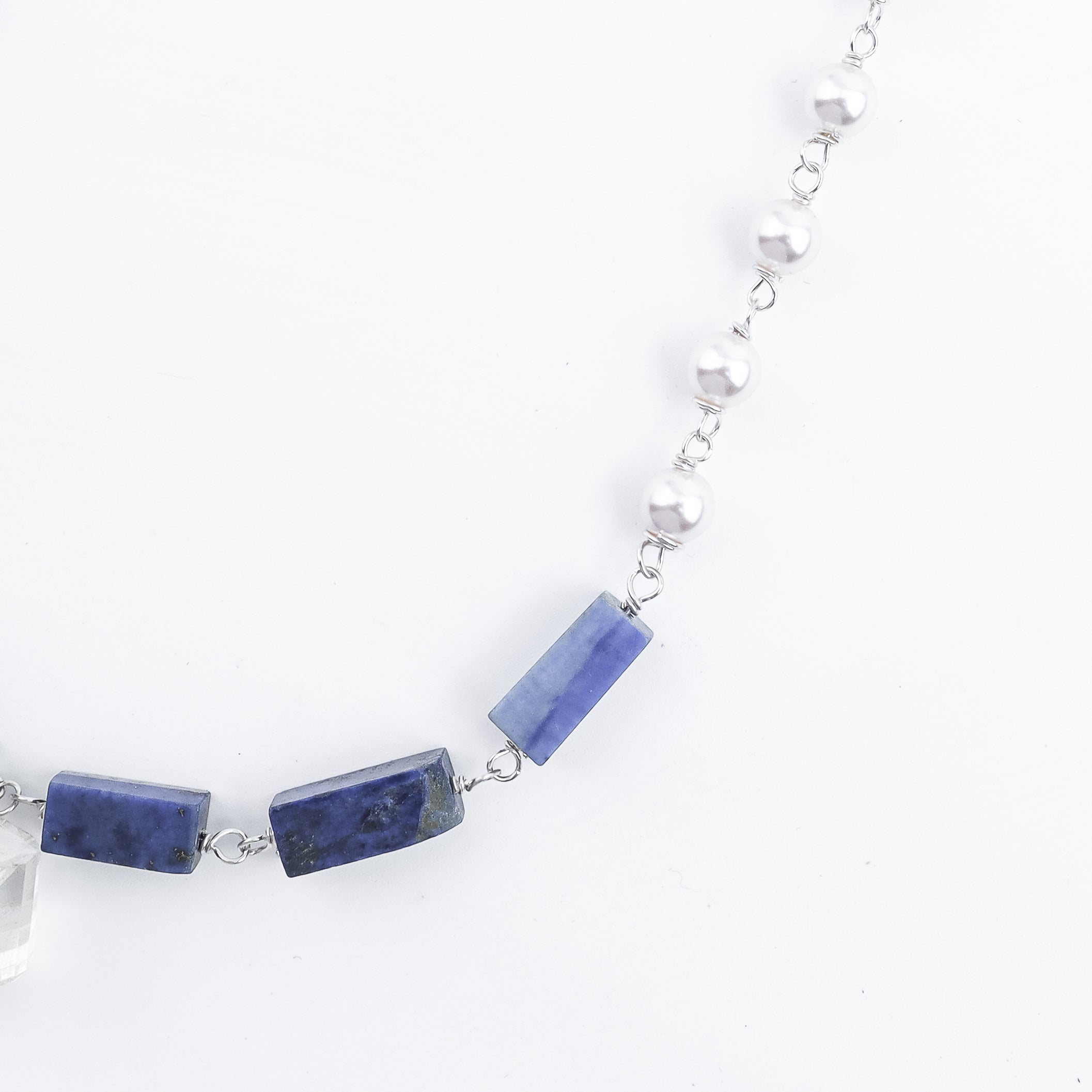 Pearl Ganthan Necklace with Semiprecious Stones