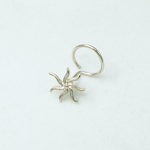 Silver Sun Tiny Nose pin (Pierced)