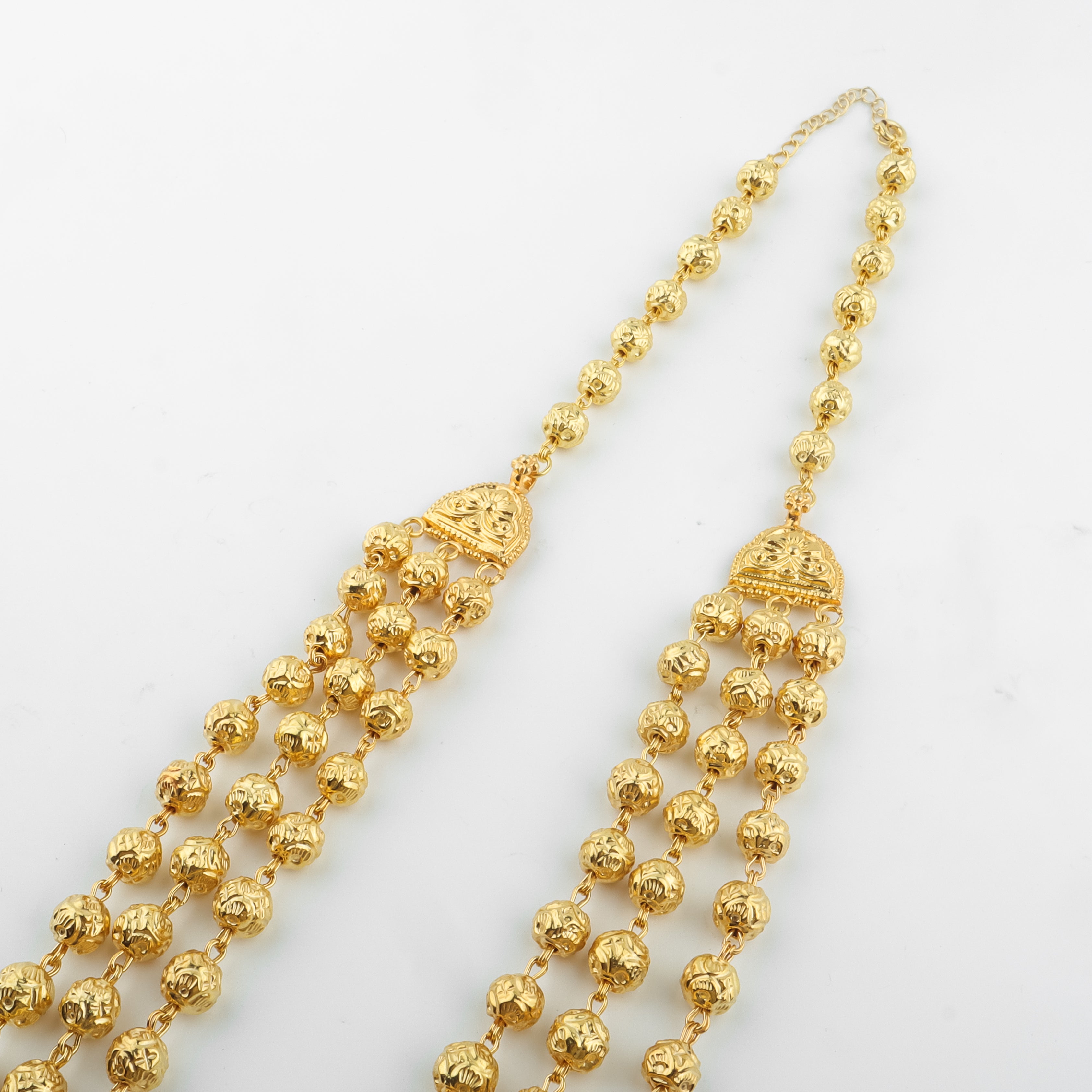 Gold 3 layer mohan maal necklace | 92.5 Silver | 22K Gold Plated