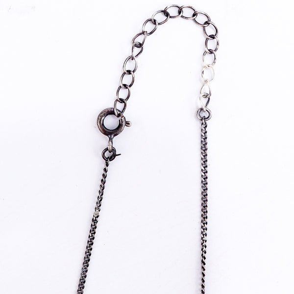 Oxidized leaf filigree silver necklace styled with saree