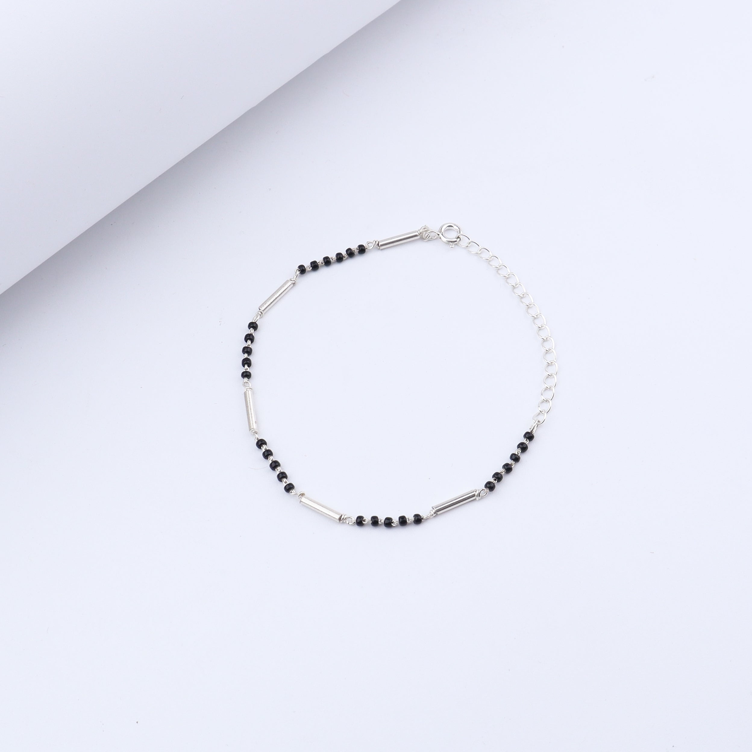 Silver Spinel Pipe Mangalsutra Bracelet