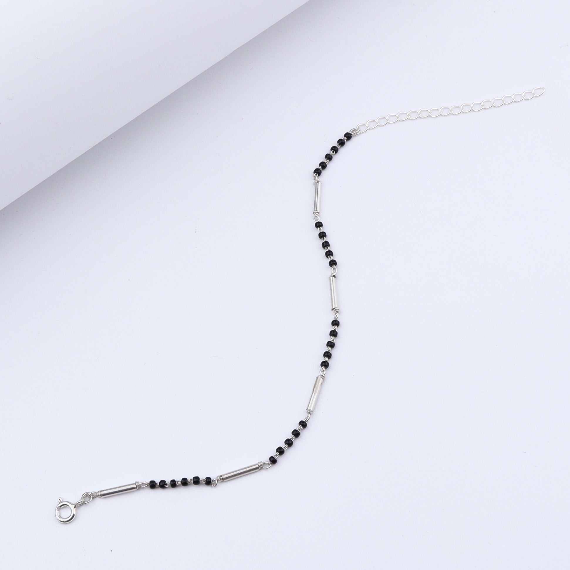 Silver Spinel Pipe Mangalsutra Bracelet