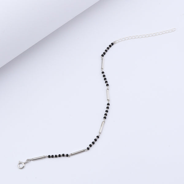 Silver Spinel Pipe Mangalsutra Bracelet