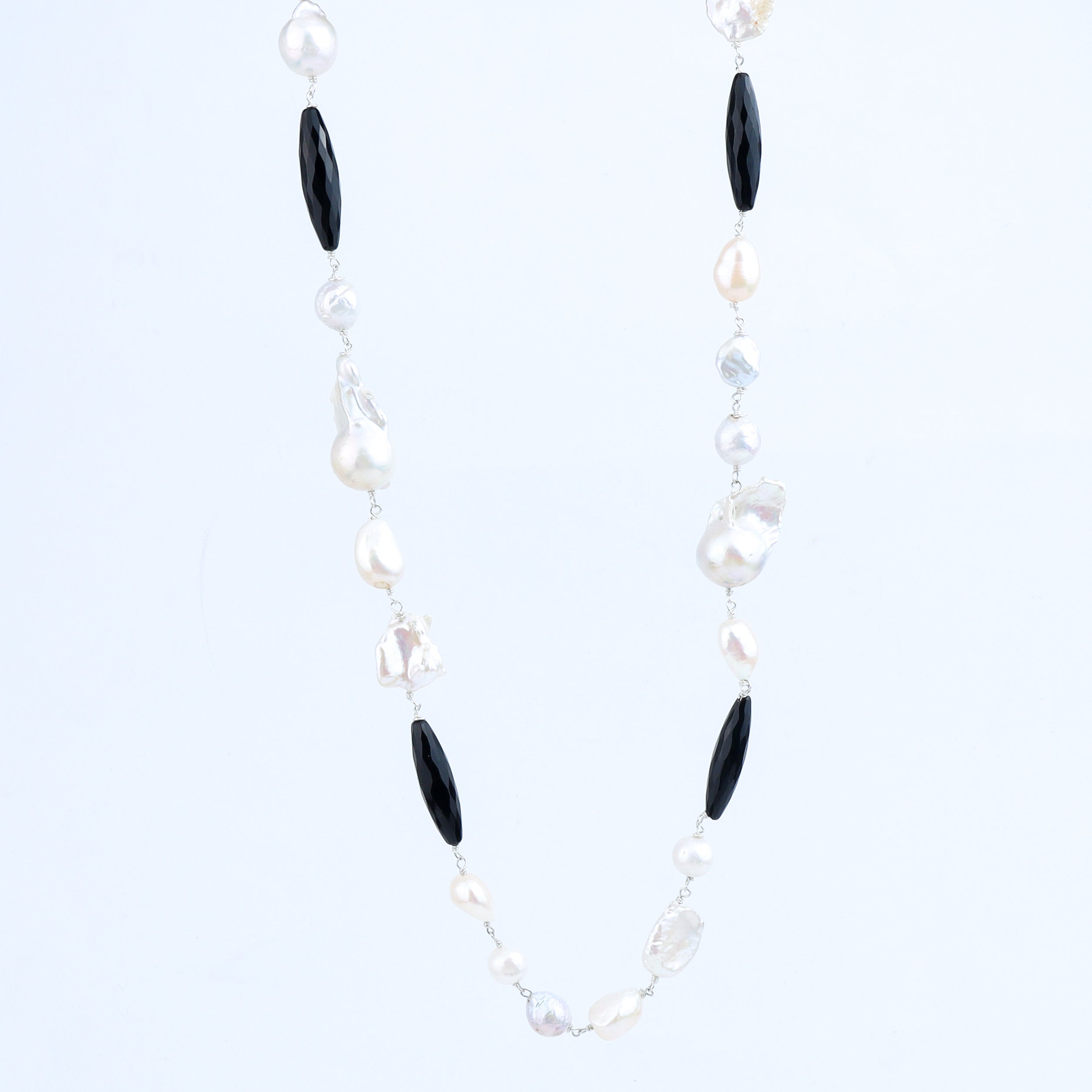 Pearl Ganthan Necklace with Semiprecious Stones