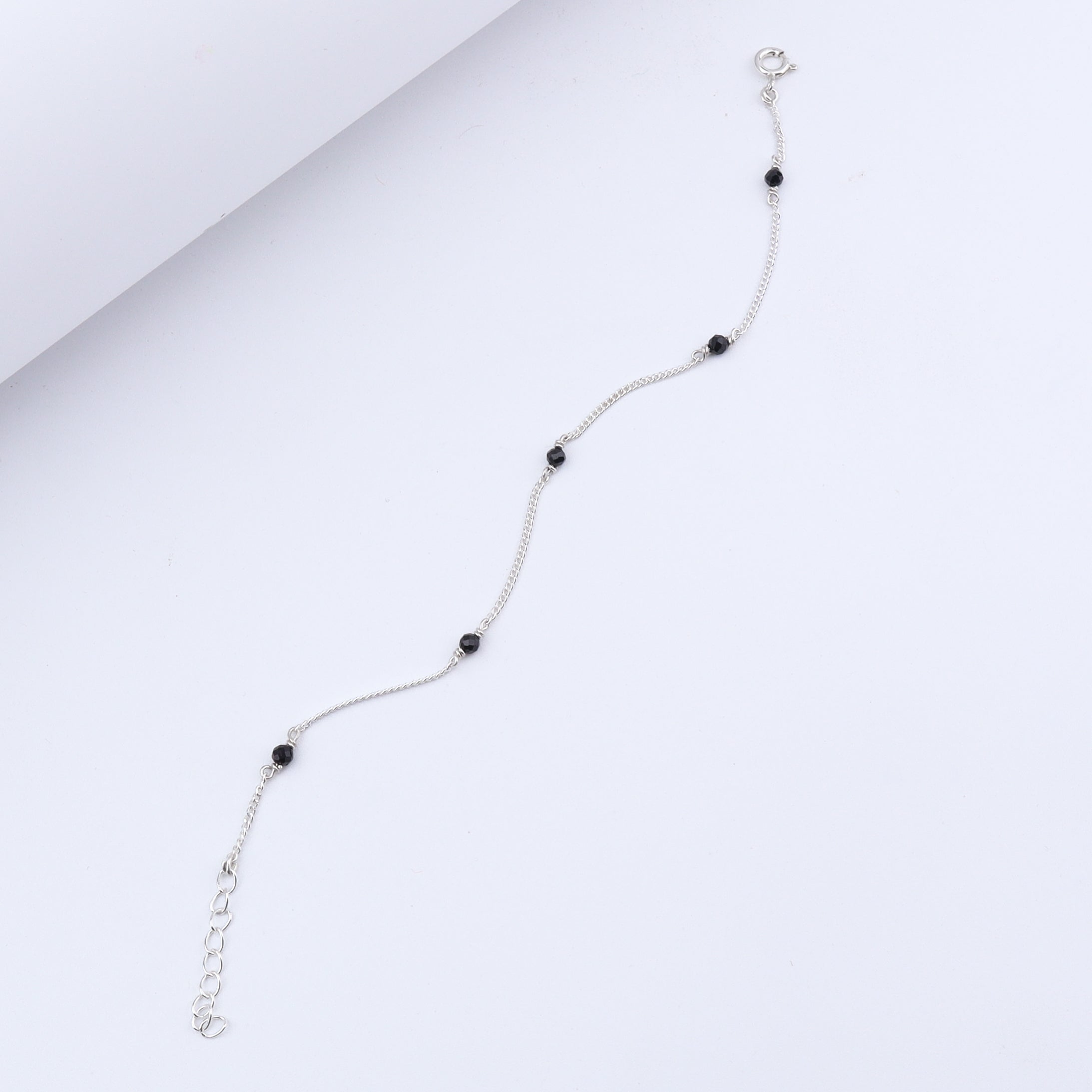Silver Spinel Minimalist Mangalsutra Bracelet
