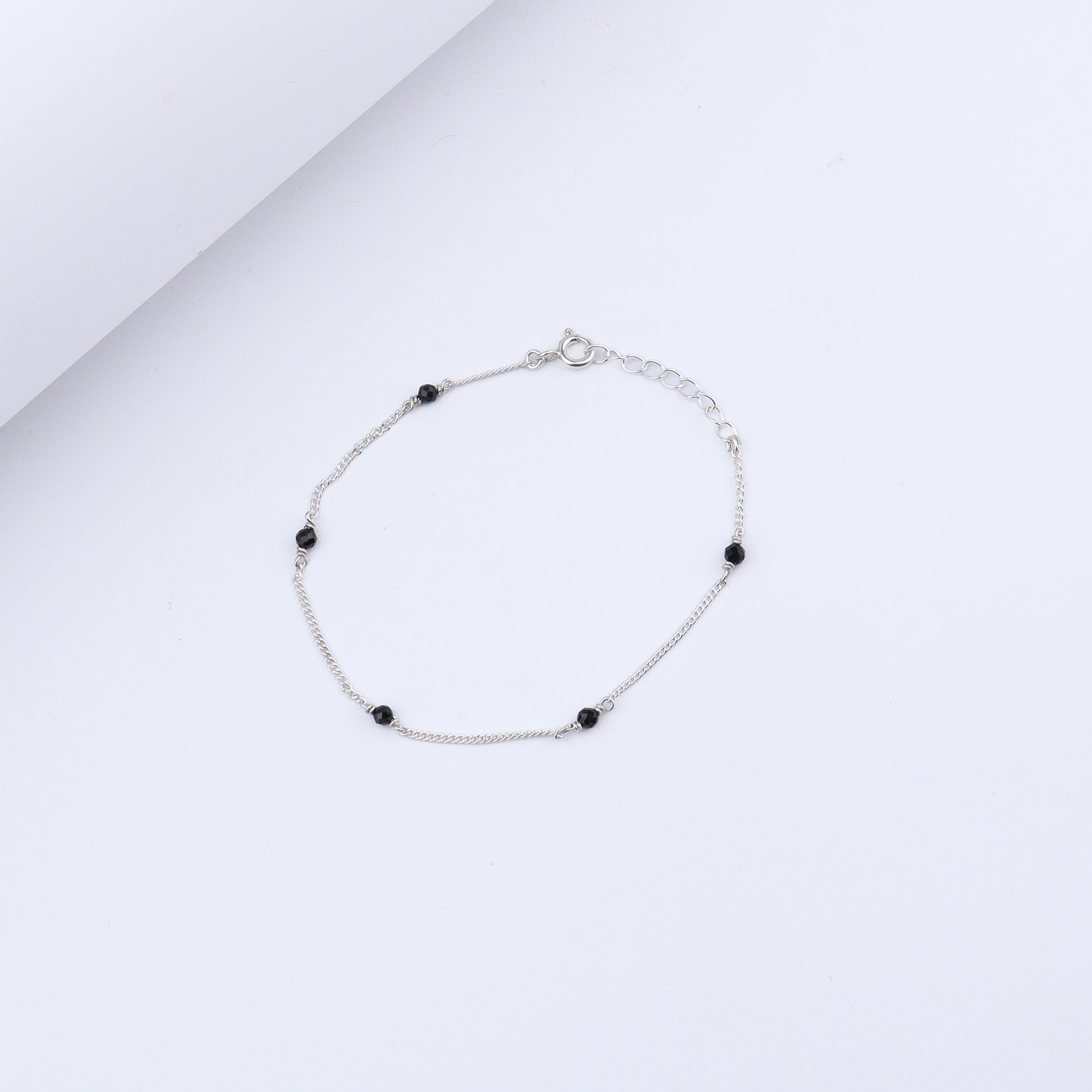 Silver Spinel Minimalist Mangalsutra Bracelet