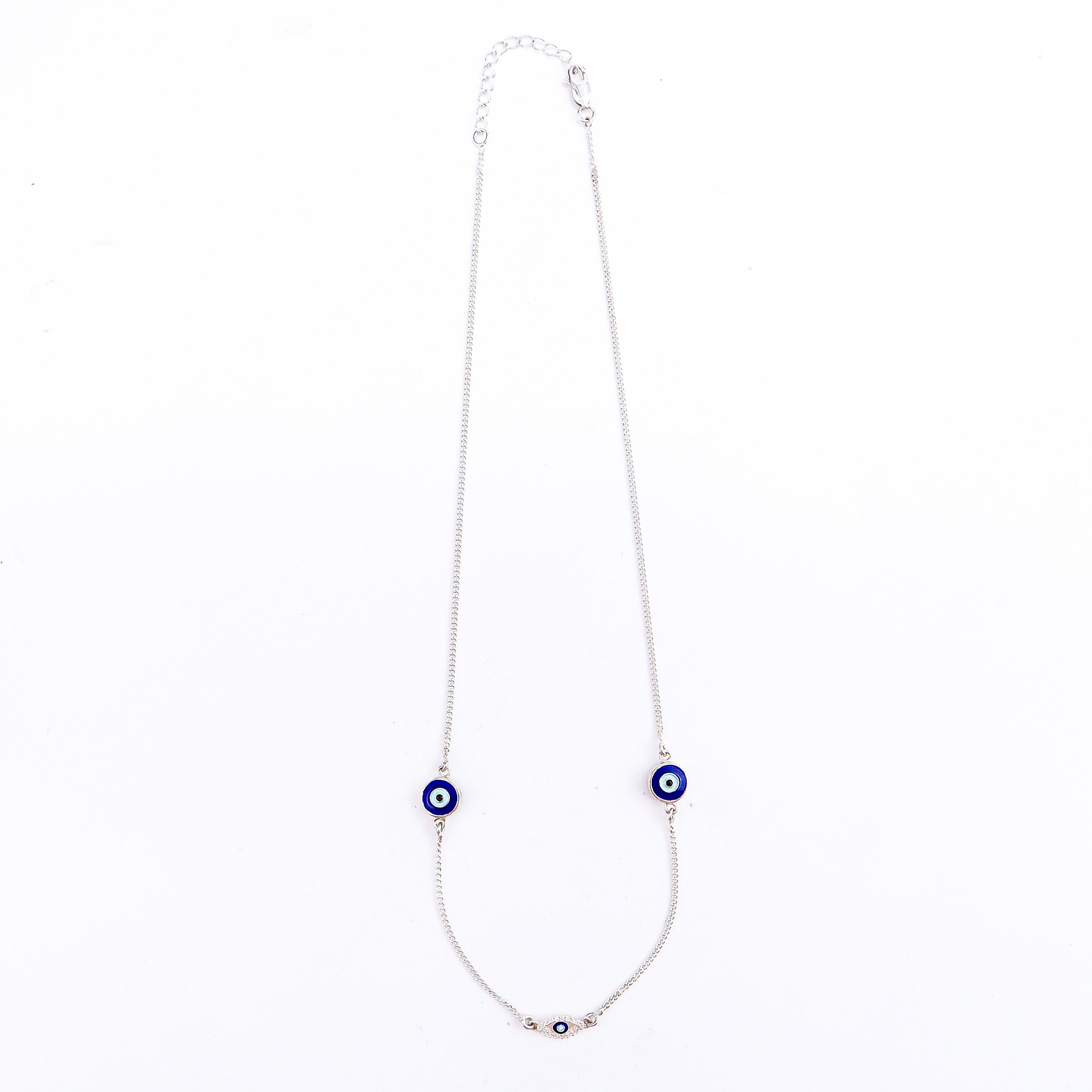 evil eye silver pendant necklace