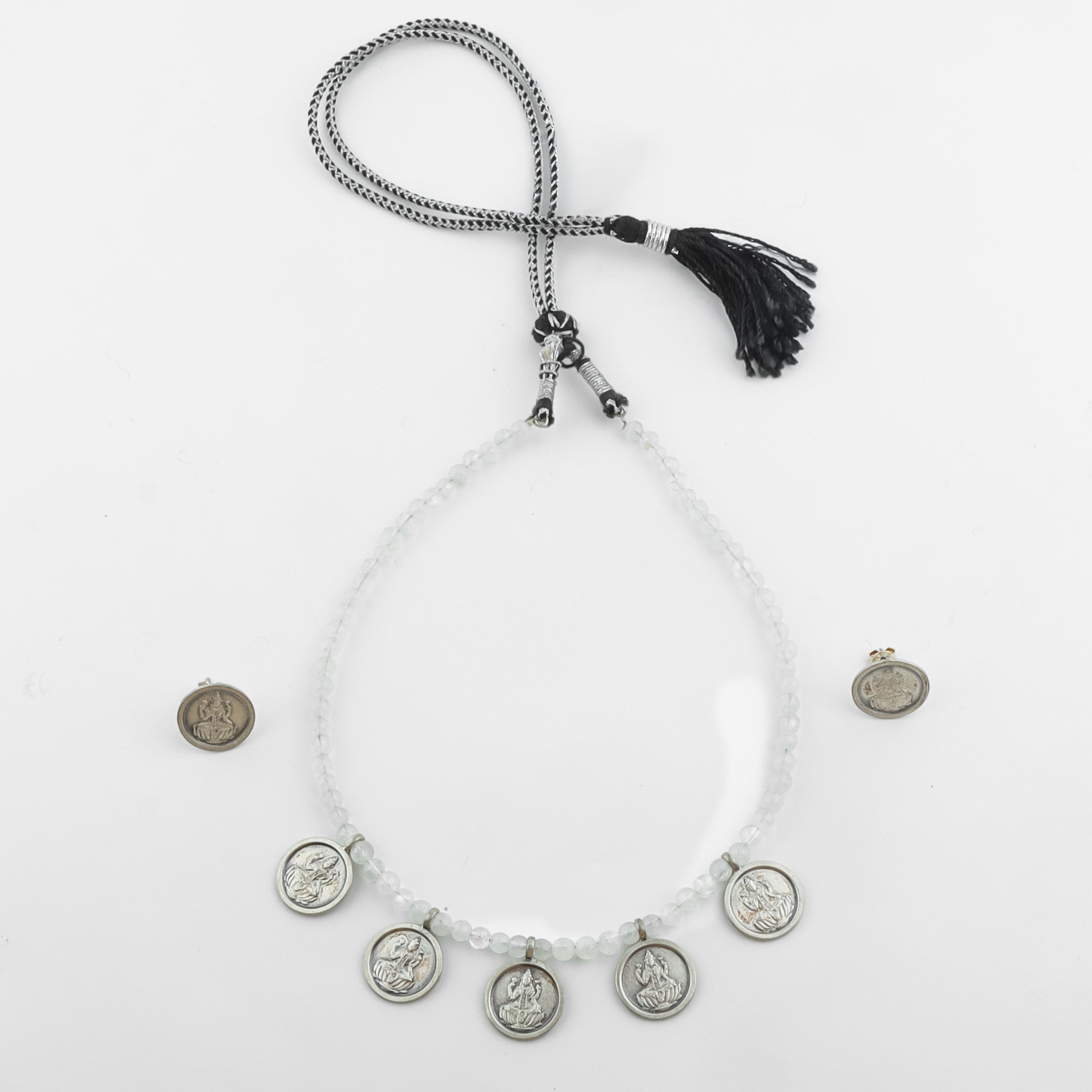 Moonstone Silver Putali Haar Set