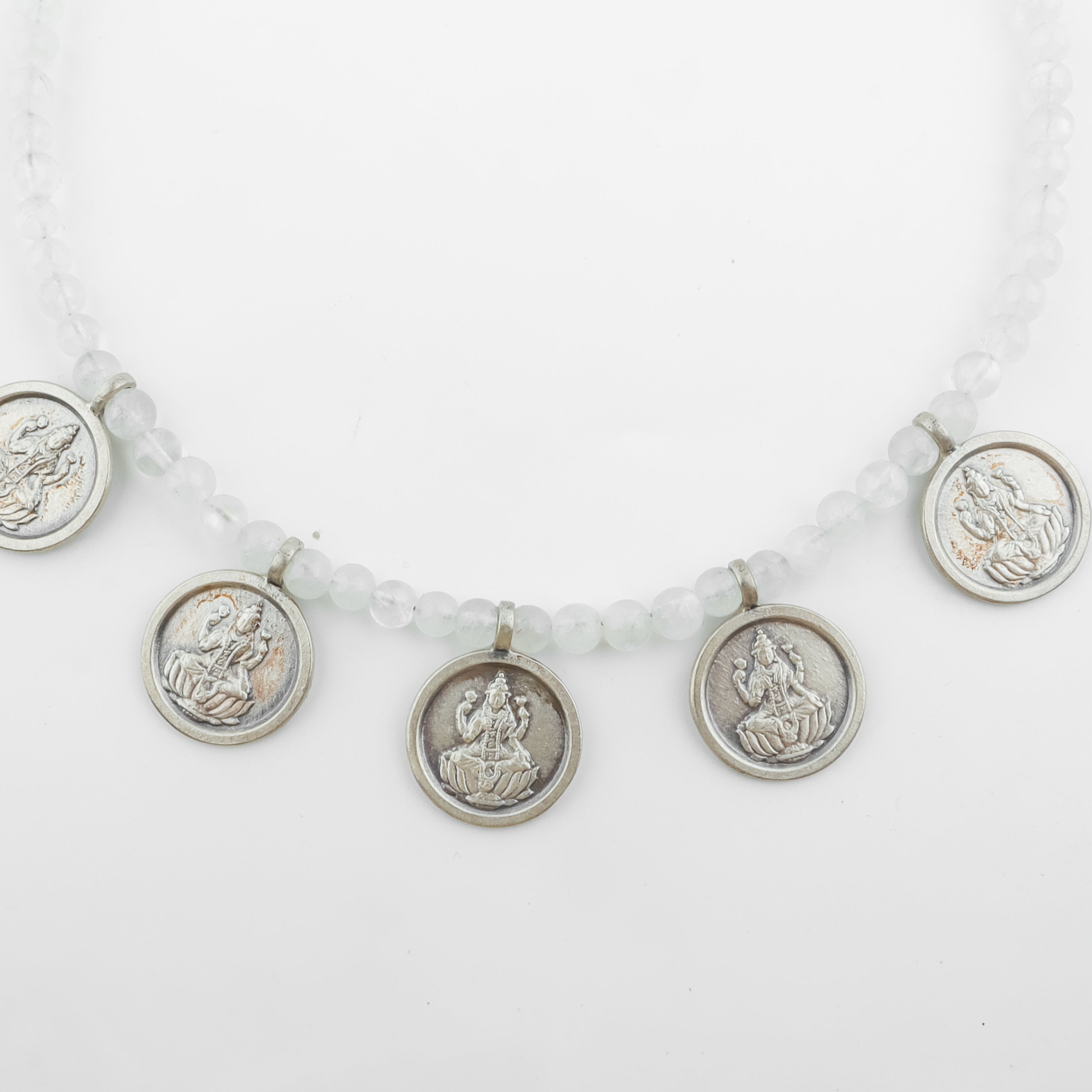 Moonstone Silver Putali Haar Set