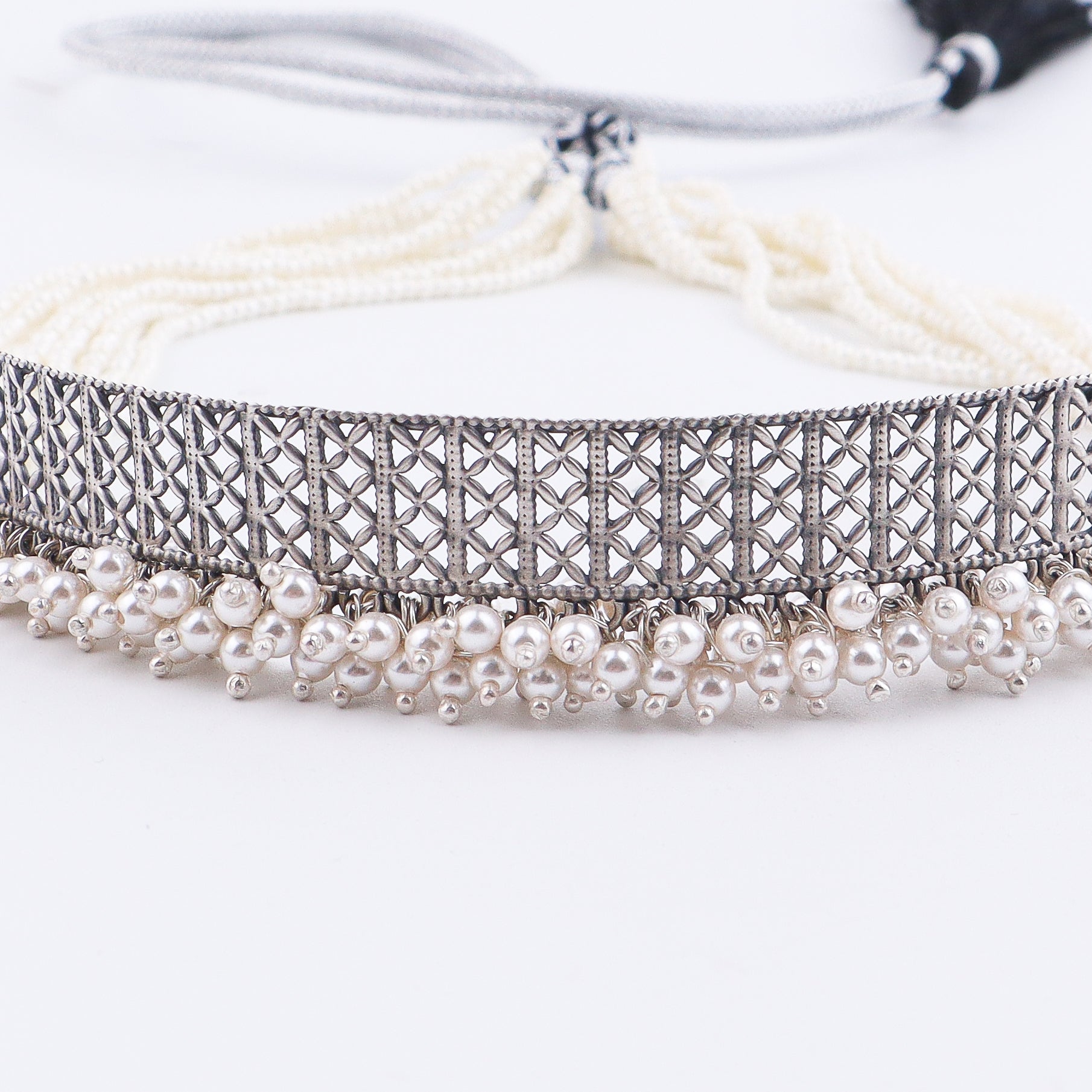 Filigree Choker Set with Pearls