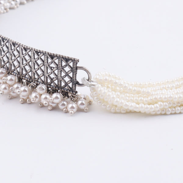 Filigree Choker Set with Pearls