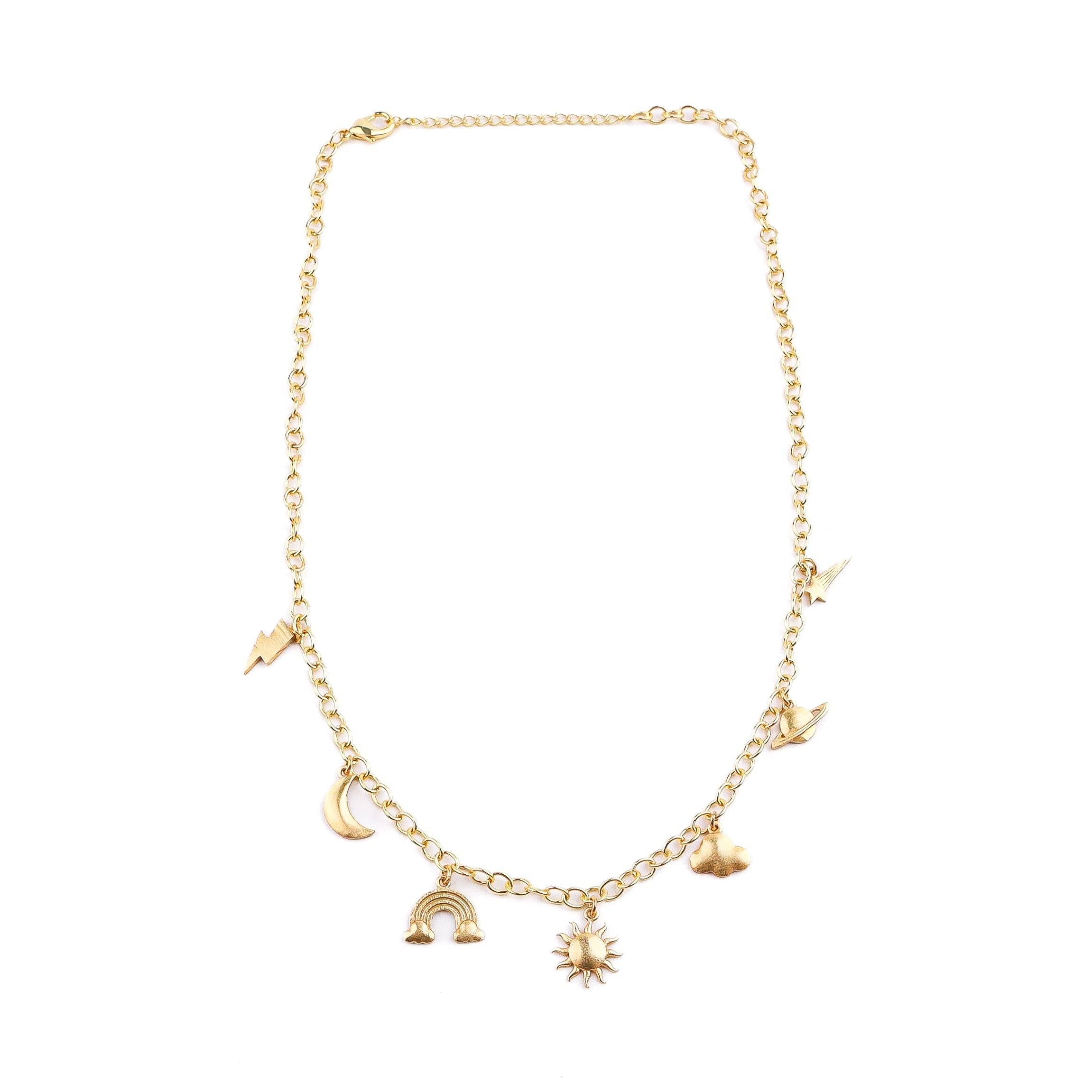 Brass Sky Charm Fashion Necklace