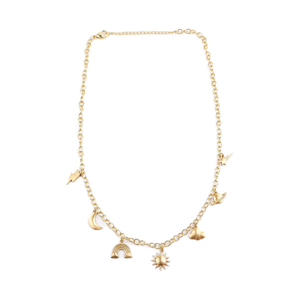 Brass Sky Charm Fashion Necklace