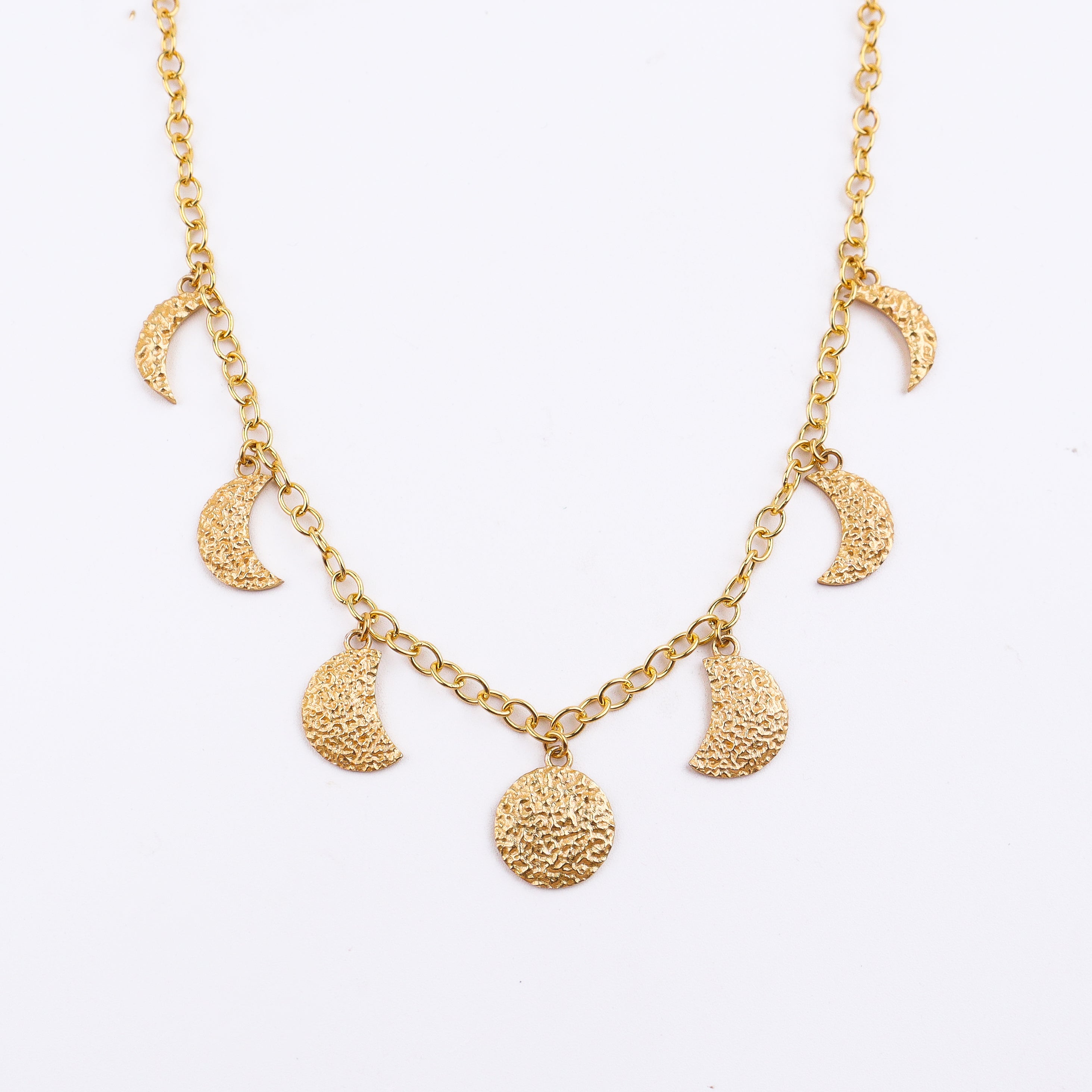 Brass Moon Phase Fashion Necklace