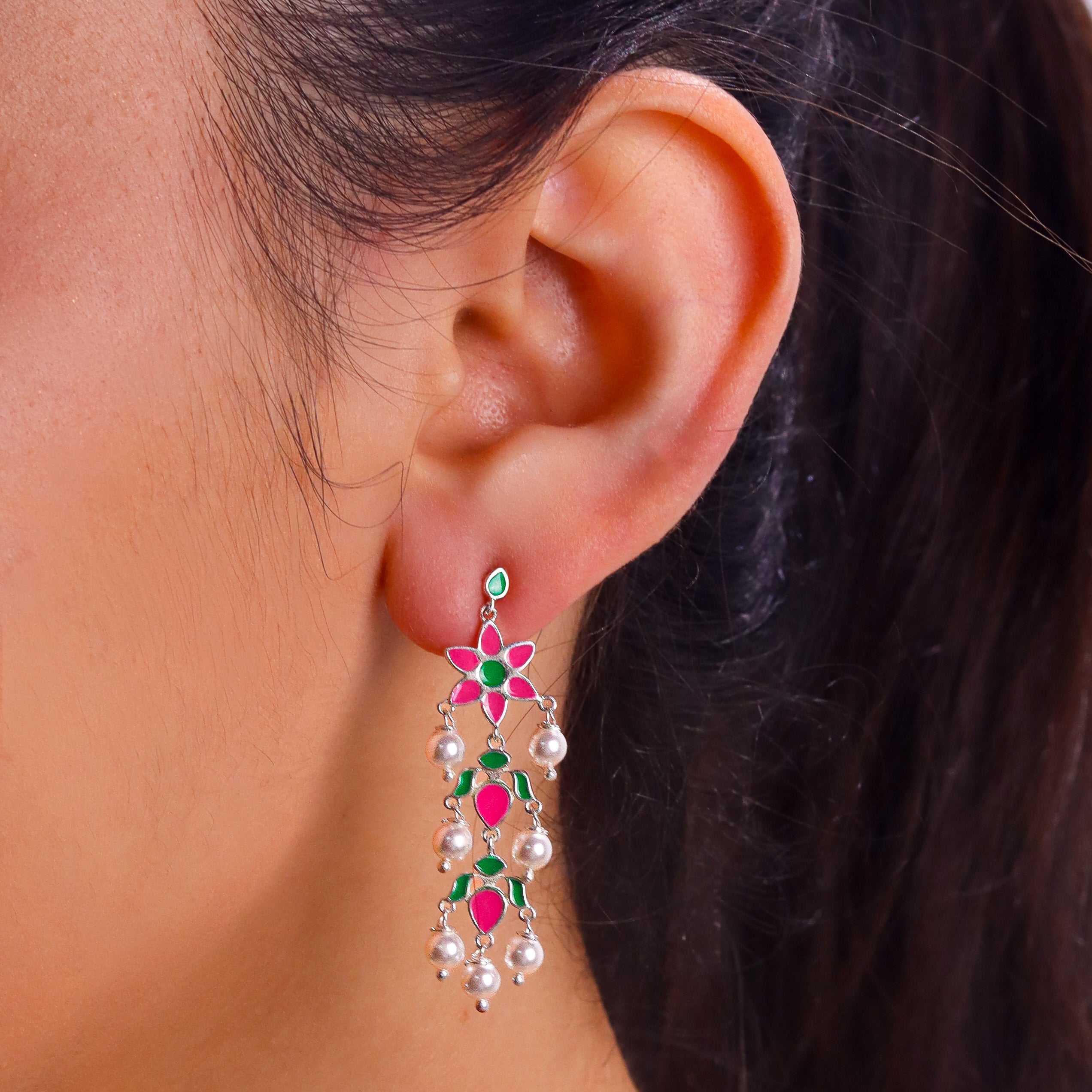 Petal Fall Meena Earring
