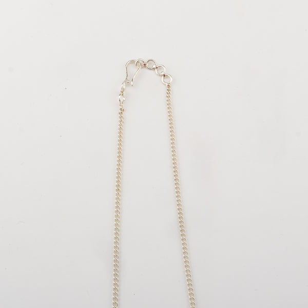 Silver long necklace with floral charms