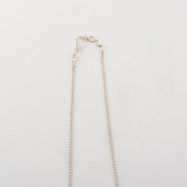 Silver long necklace with floral charms
