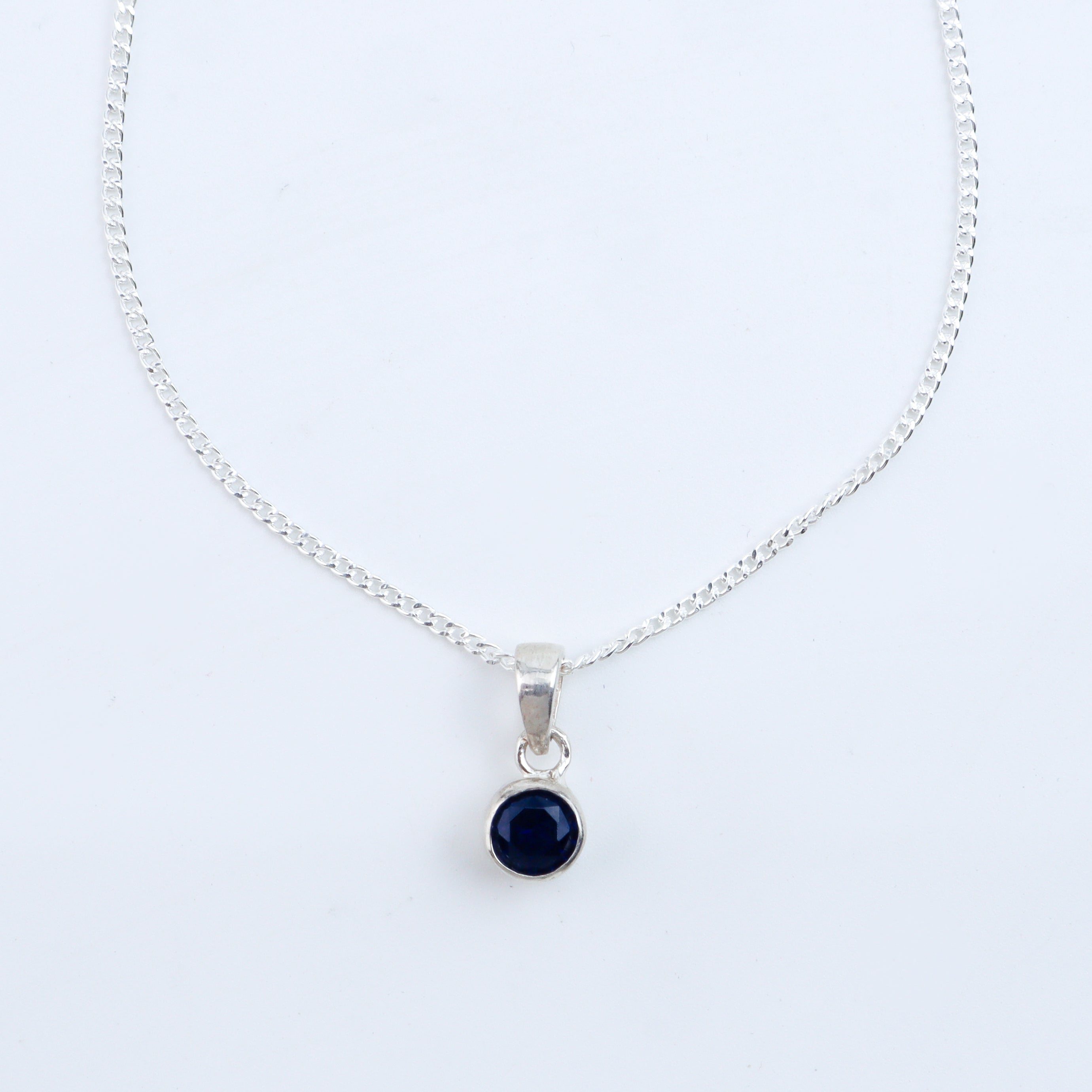 Blue CZ Pendant Necklace
