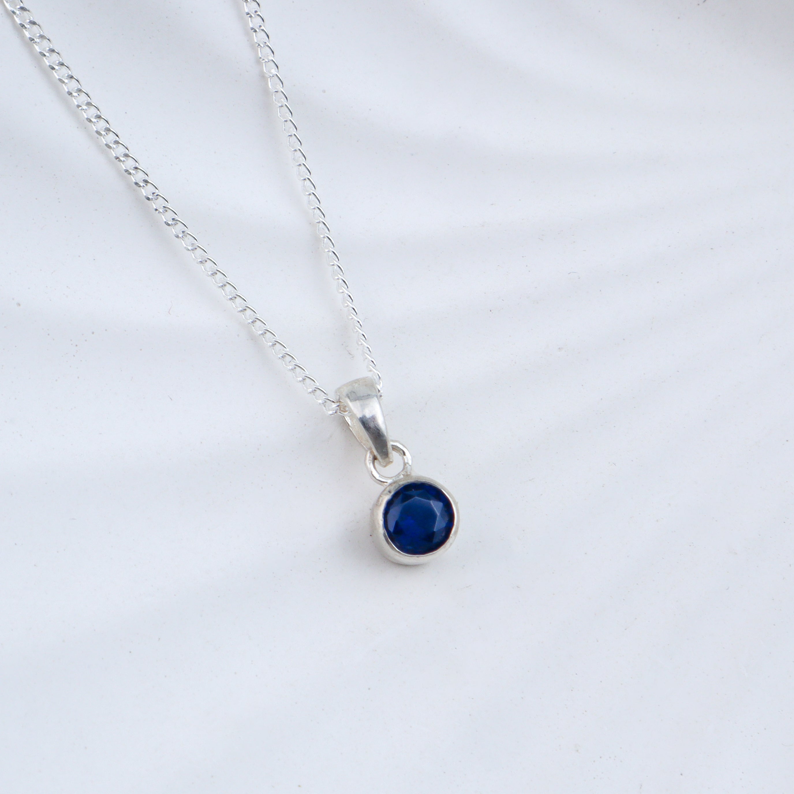 Blue CZ Pendant Necklace