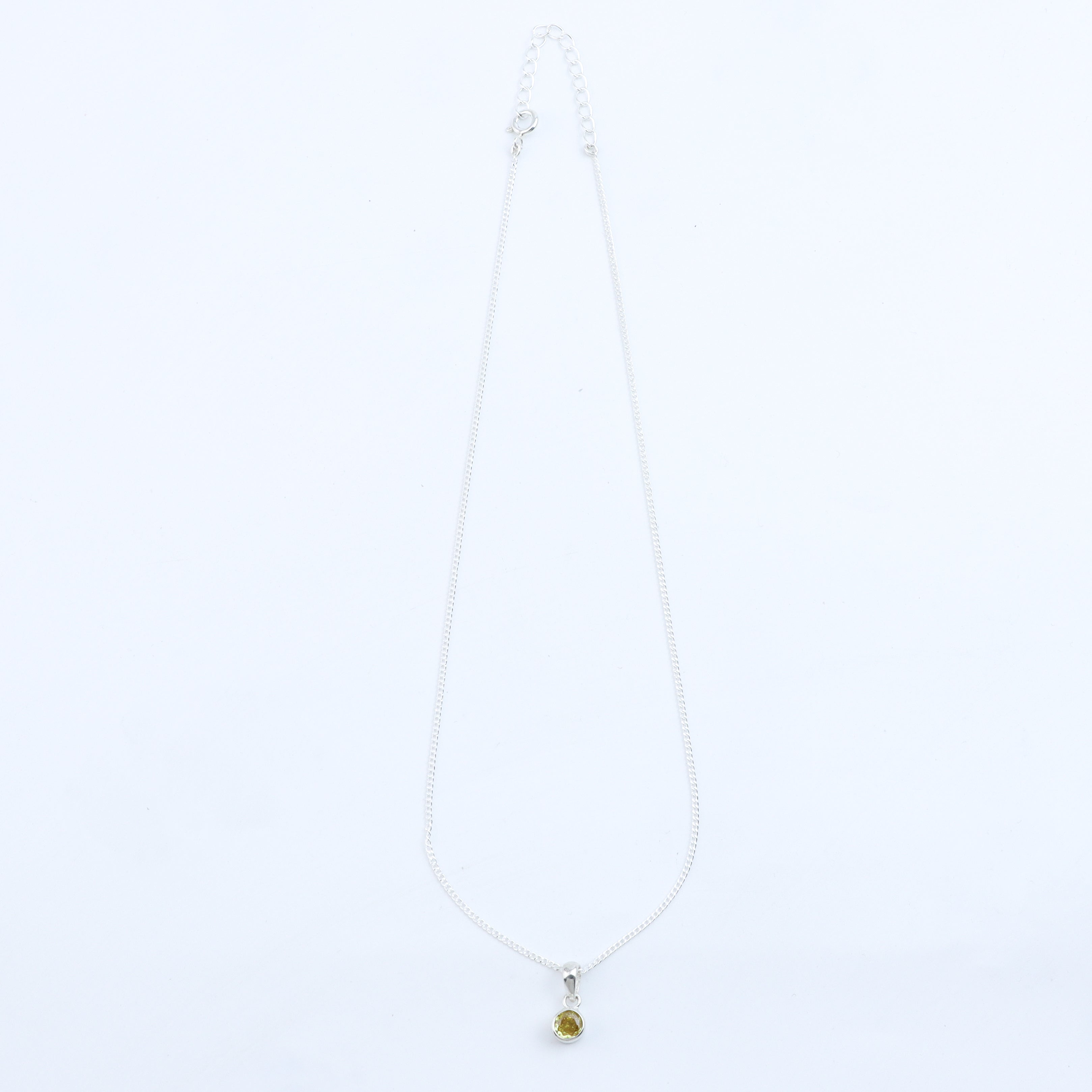 Yellow CZ Pendant Necklace