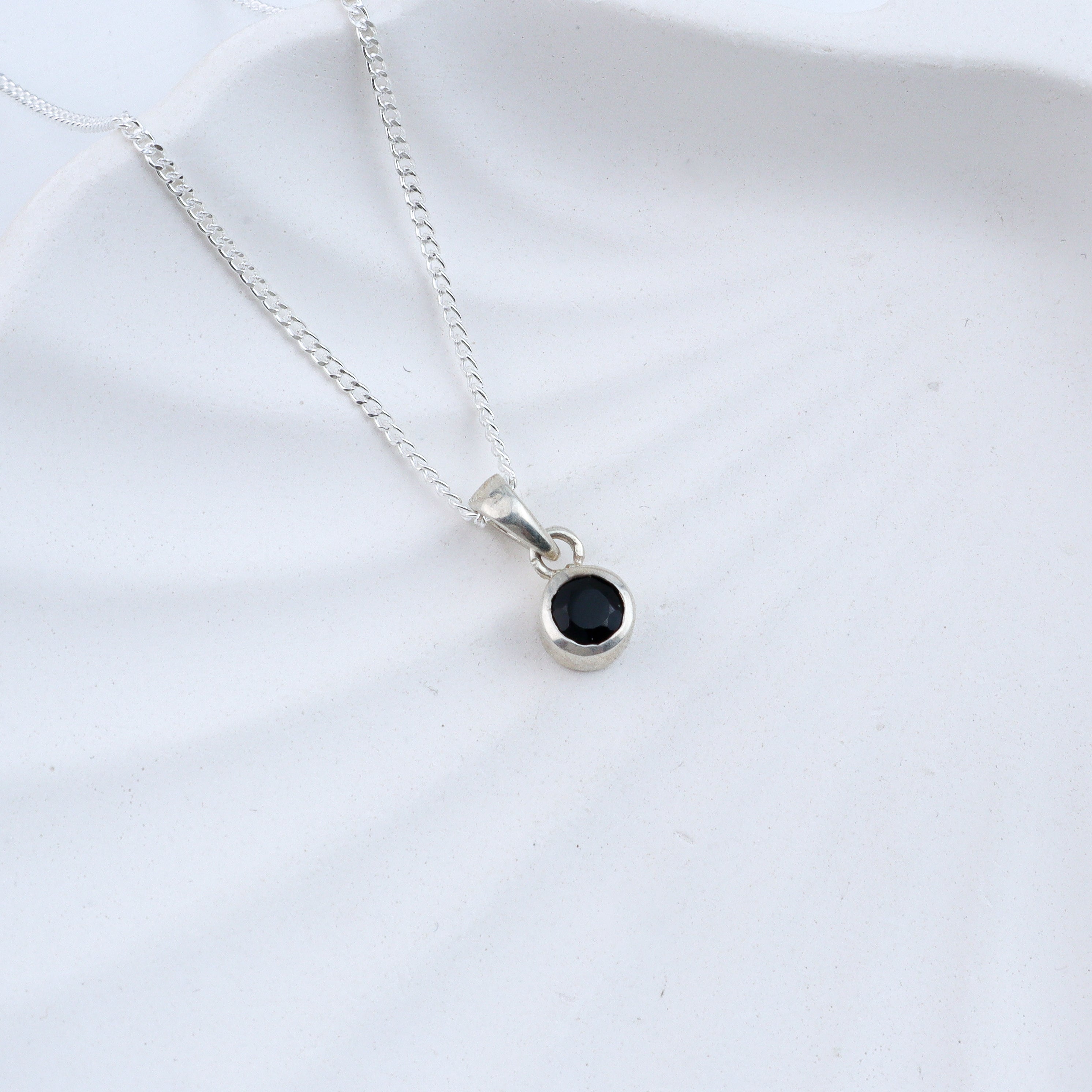 Black CZ Pendant Necklace