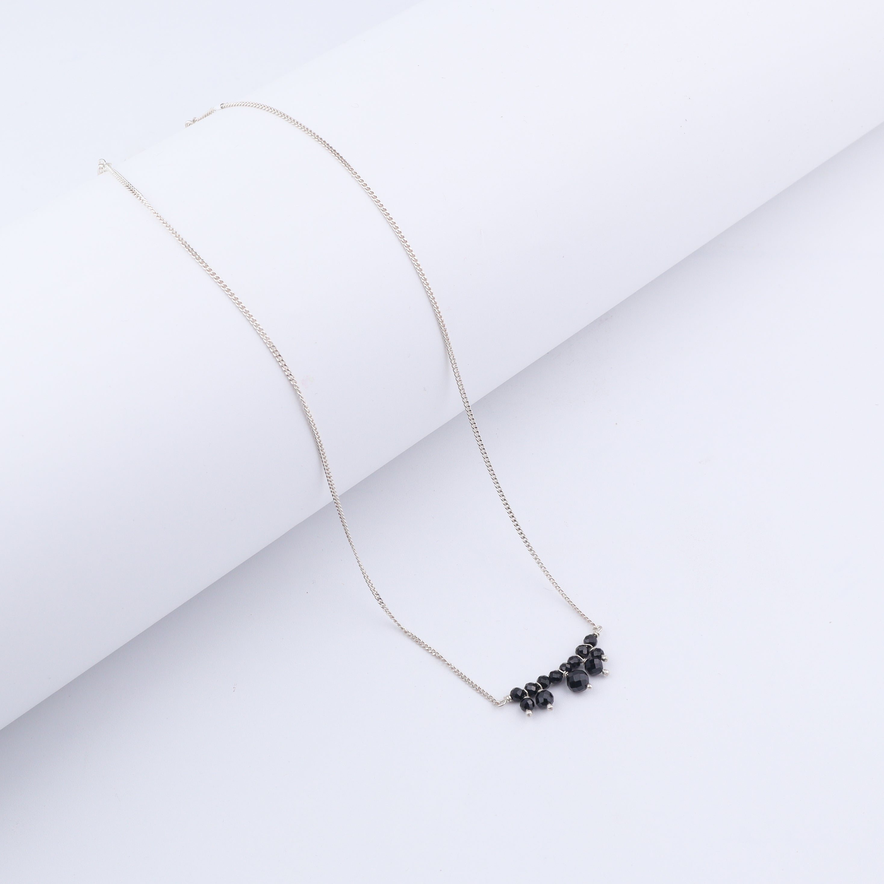 Black Spinel Silver Chain Mangalsutra