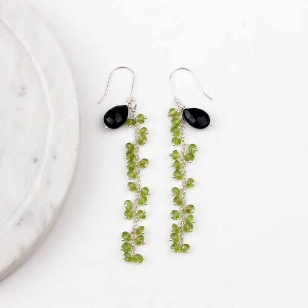 Black Spinel and Peridot Earrings (Project Handmade)