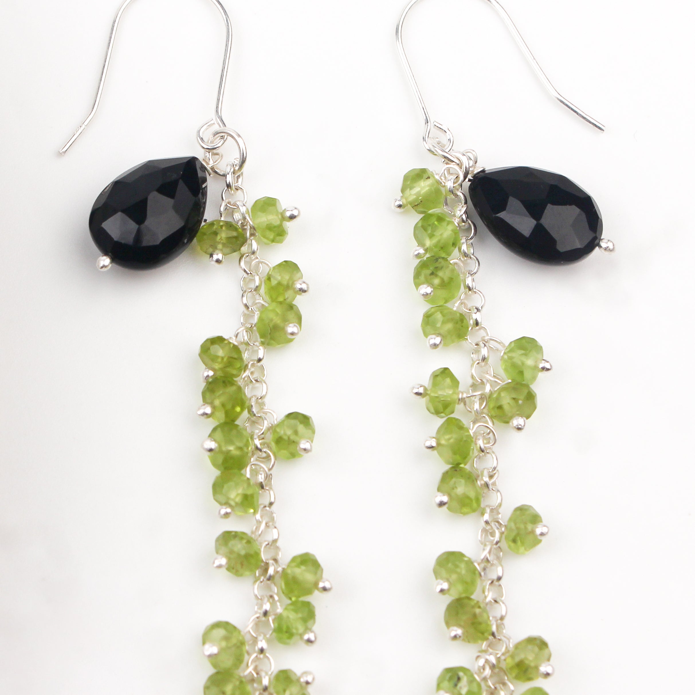 Black Spinel and Peridot Earrings (Project Handmade)