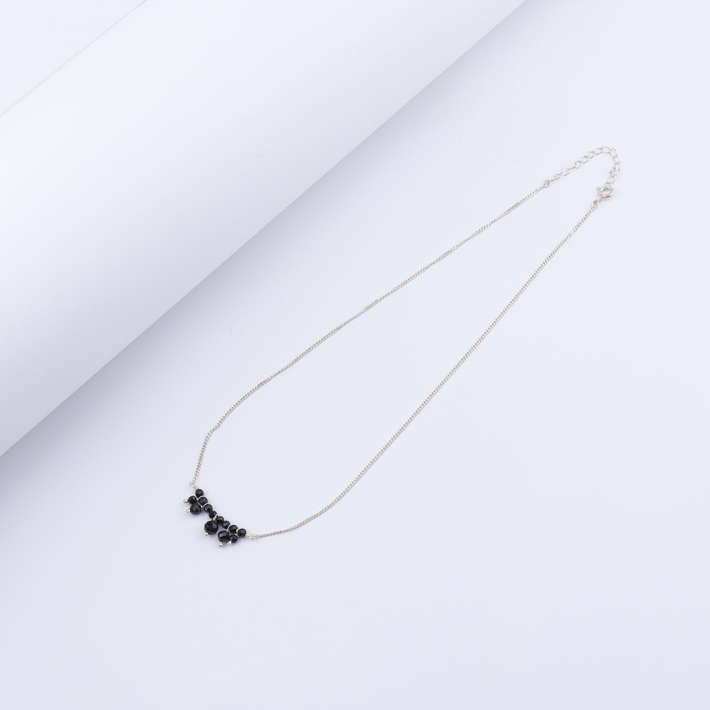 Black Spinel Silver Chain Mangalsutra