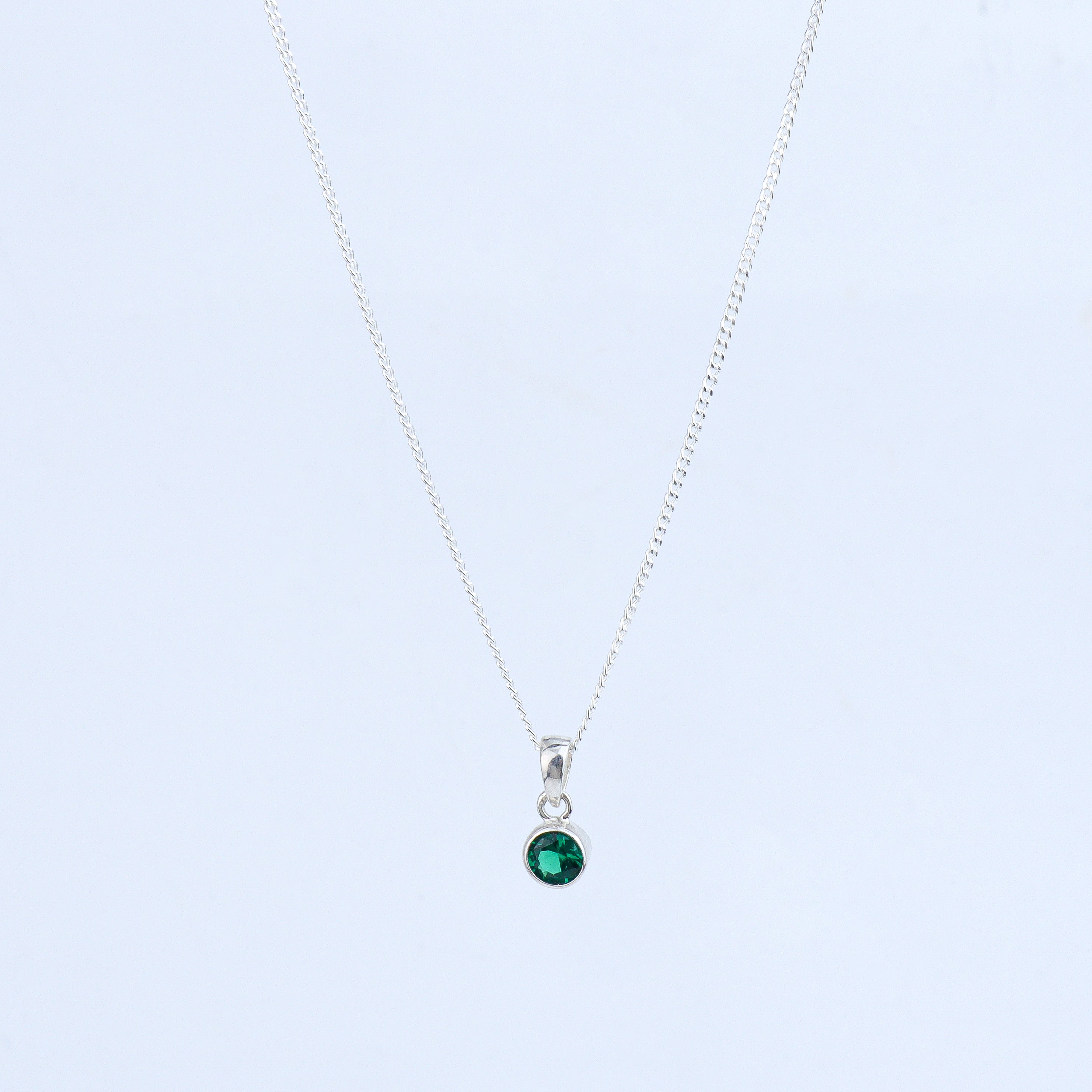 Green CZ Pendant Necklace